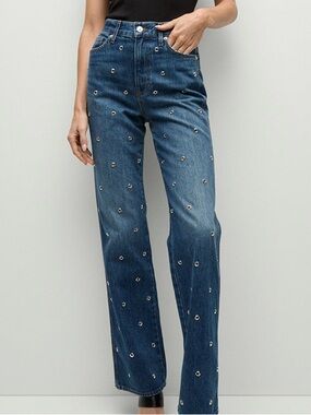 Veronica Beard DYLAN GROMMET STRAIGHT-LEG JEAN, size 27